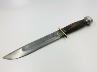 Big 12 " Vintage Marbles Gladstone Mi Usa Fixed Blade Knife Leather Handle