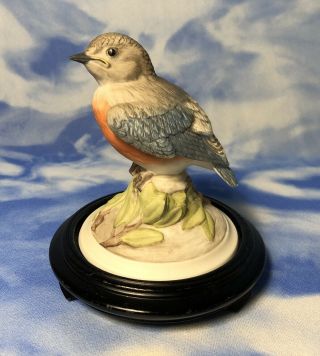 4 " Vintage Boehm " Baby Blue Bird " Porcelain Bird Figurine 442 W/ Base Guc