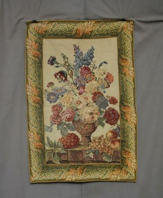 Antique French Aubusson Style Wall Hanging Tapestry | 45x30 Inch | Vintage
