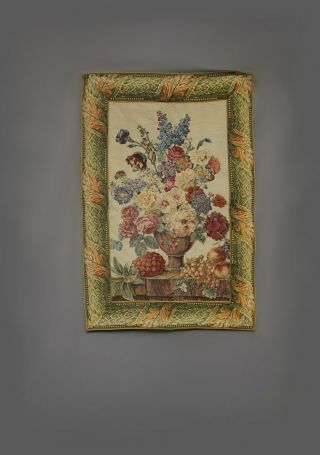 Antique French Aubusson Style Wall Hanging Tapestry | 45X30 Inch | Vintage 3