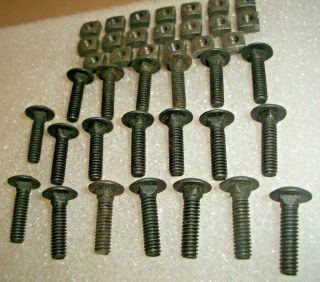 20 - - Old Stock,  1/4 " X 1 " Long,  Black Steel Carriage Bolts Plus Square Nuts
