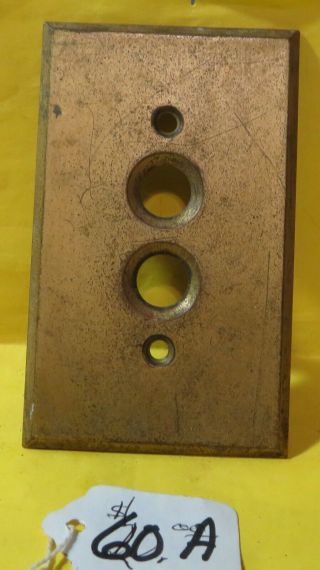 Old Vintage Antique Brass Push Button Light Switch Plate Cover