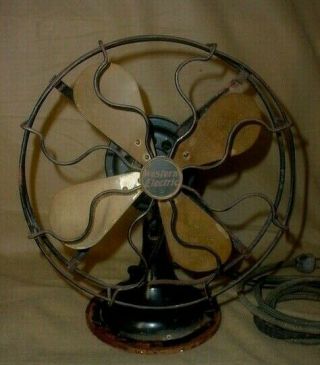 Vintage Western Electric Brass Blade 3 Speed Antique Fan 10