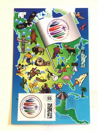 2019 24th World Scout Jamboree Postcard With Cancel On Official Jamboree Stamp