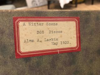 MYSTERY Vintage 1933 Wooden ALMA LARKIN Jigsaw Puzzle WINTER SCENE Pastime 388p 3