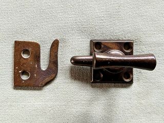 A Vintage Art Craft Deco Cast Iron Casement/transom Window Sash Lock & Receiver