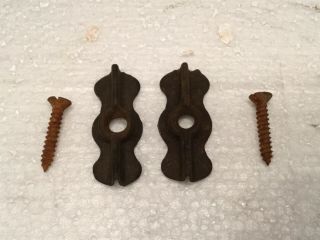 2 Antique Bow Tie Turn Buttons 1 3/4” Cabinet Latches Jelly Cupboard Vintage L6