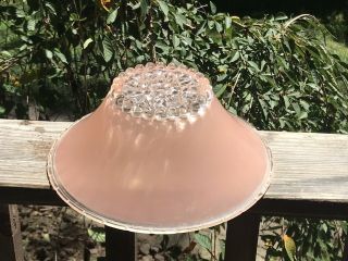 Vintage Pink Frosted Art Deco Ceiling Light Fixture Glass Shade Cover 10 1/2”