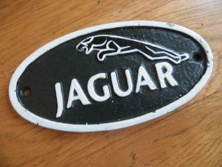 Jaguar Classic Car Wall Plaque Painted Cast Iron Advertising Sign Garage Shed