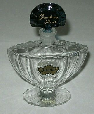 Vintage Guerlain Shalimar Perfume Bottle 2 1/ Oz Open Empty 1960s 5 3/4 " Height
