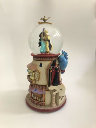 Disney Aladdin & Jasmine Musical Light Up Snow Globe W/original Box