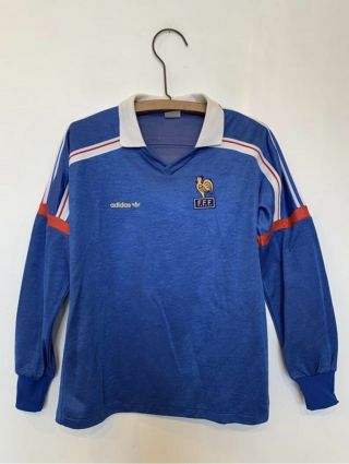 Vintage 1980s Fff Adidas Soccer Shirt Number 10 / Fédération Française Football
