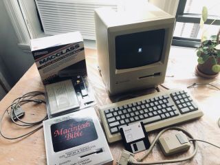 Vintage Apple Macintosh Plus Desktop Computer - M0001a,  Modem,  Macintosh Bible