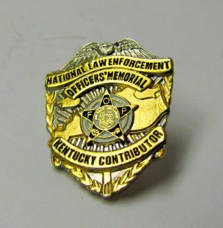 1 " X.  75 " Fop National Law Enforcement Kentucky Contributor Lapel Hat Badge Pin
