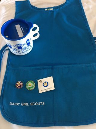 Vintage Daisy Girl Scout Tunic Smock Vest - Cup - 3 Pins