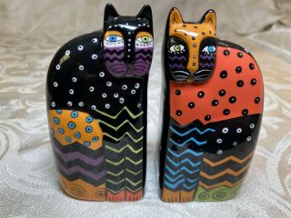 Laurel Burch Multi - Color Cat Salt & Pepper Shakers Set By Ganz Black Ceramic