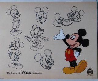 Walt Disney Mickey Mouse Color Model Sheet Hand Painted Cel Animation Limited