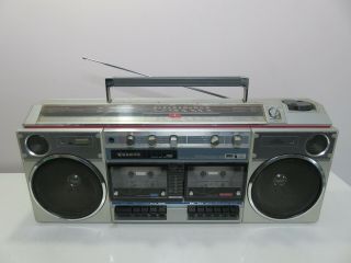 Sanyo Model M - W20 K Stereo Retro Boombox Vintage Radio Cassette Recorder