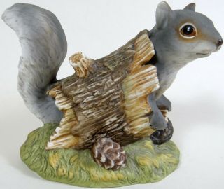 Vtg Squirrel Figurine Masterpiece Porcelain Homco 1986 Home Interiors No Damage