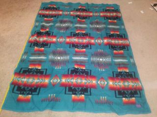 Vtg Pendleton Beaver State Blanket Wool 55x72 Western Usa Buffalo Southwestern