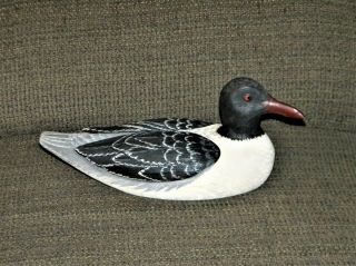 Vintage Hand Carved And Painted Wooden Duck Decoy Decorative Arts Gull Signed