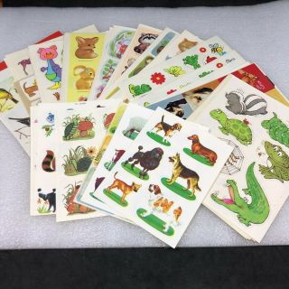 Vintage Stickers Seals 39 Sheets 1970s 1980 Animals Incl Booth 
