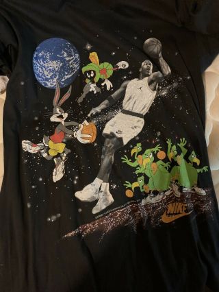 1993 Nike Space Jam Michael Jordan Looney Tunes Vintage Shirt Sz.  M