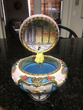 Rare Disney Belle Beauty And The Beast Trinket Music Box Vintage Collectible Fig