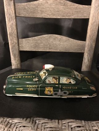 Vintage 1940s Marx Dick Tracy " Siren Squad Car Wind Up.   “