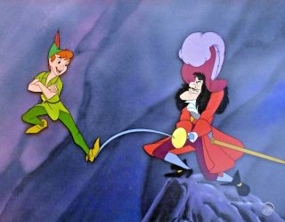 Disney Cel Peter Pan Captain Hook Skull Island Rare Animation Art Cell