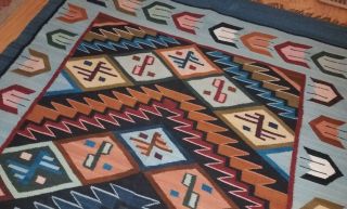Vtg Navajo Native American Indian Wool Rug Saddle Blanket 60 " X45 " Wow