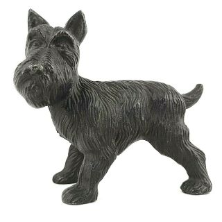 Cast Iron Scottish Terrier Dog Black Doorstop Naughty Scottie Lifting Leg