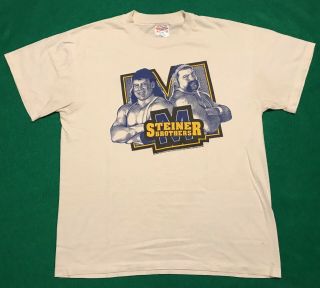 Vintage Wwf 90s Men’s Steiner Brothers T - Shirt Large Single Stitch Wcw Ecw Wwe