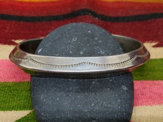 Vintage Navajo Heavy Sterling Silver Carinated Bracelet Cuff signed Tahe 3