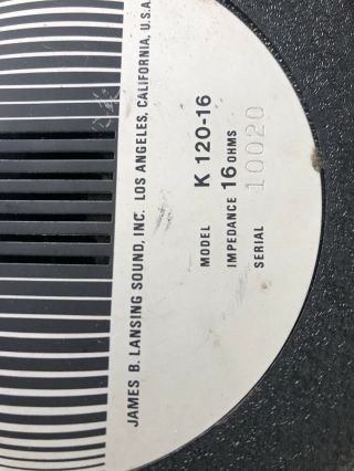 JBL K120 16 Vintage PA Guitar Speaker Driver | 12 
