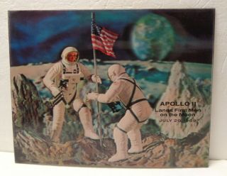 Vintage 1969 Apollo 11 Moon Landing 11 " X 14 " Vari Vue Holographic Image