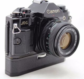 Canon A 1,  Vintage 35mm Slr Camera,  Lens Fd 50mm 1:1.  8 & Power Winder A