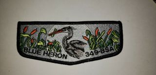Boy Scout Oa 349 Blue Heron Lodge White Moon Flap S26