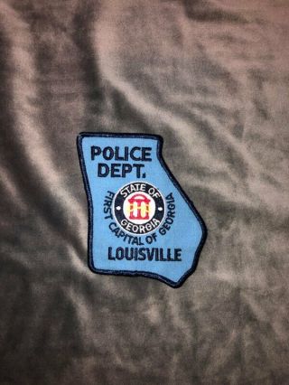 City Of Louisville Ga.  State Shape Police Patch First Capital Of Georgia Capitol