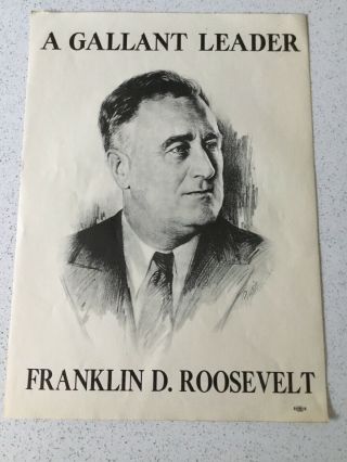 Franklin Roosevelt A Gallant Leader Window Poster