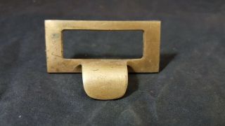 1 Solid Brass Library File Cabinet Card Holder Drawer Pull 2 3/8 " (yl)