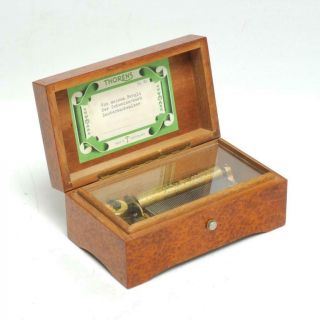 Vintage Thorens (swiss) Music Box,  No.  30 Three Songs,  Burled Wood