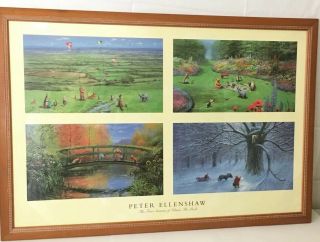 Peter Ellenshaw The Four Seasons Of Winnie The Pooh Framed Print 26 X 36 1/2