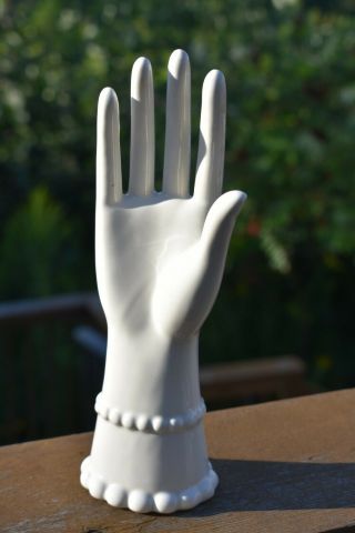 White Porcelain Hand Figurine Jewelry Ring Bracelet Holder