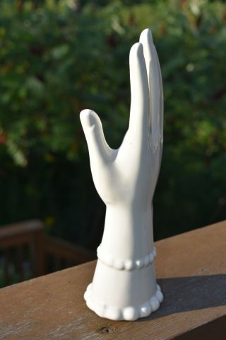 White Porcelain Hand Figurine Jewelry Ring Bracelet Holder 3