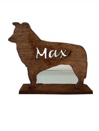 Personalized Wooden Collie Statue / Pet Memorial