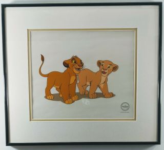 " Childhood Playmates " Framed The Lion King Simba Nala Limited Edition Sericel