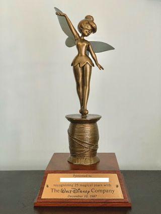 Disney Tinkerbell 25 Years Of Service Cast Member Bronze Award Statue