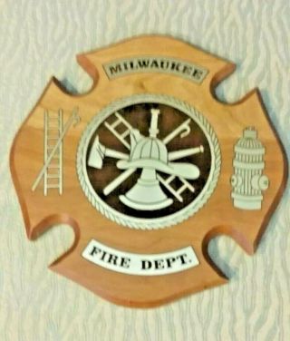 Fire Department Milwaukee 3d Routed Carved Plaque Wood Patch Sign Laser1 Ems Emt