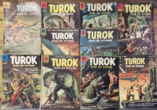 Rare Vintage Comics Turok Son Of Stone 21 - 30 Series Set Golden Age Monster Run